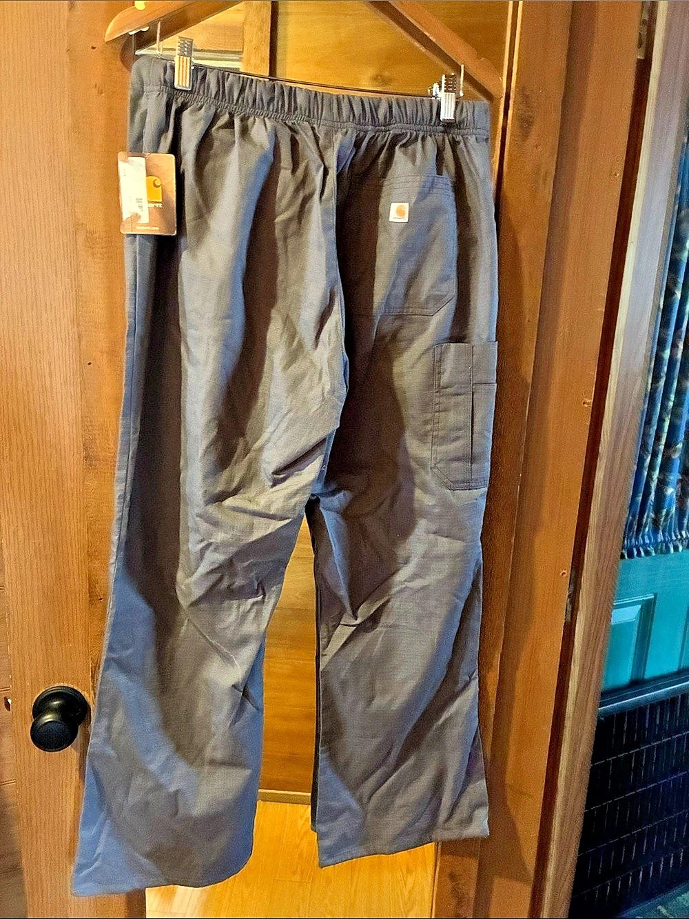 Carhartt C57108 Cargo Scrub Pants Gray Large NWT Ripstop fabric
